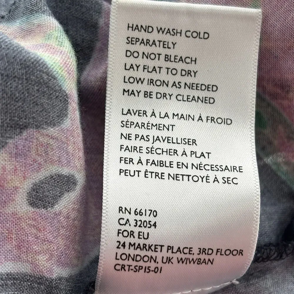 Cleobella Onyx Tropical Button Down Long Sleeve Pajama Top